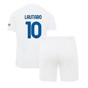Inter Milan Lautaro Martinez #10 Borta Kläder Barn 2023-24 Kortärmad (+ Korta byxor)
